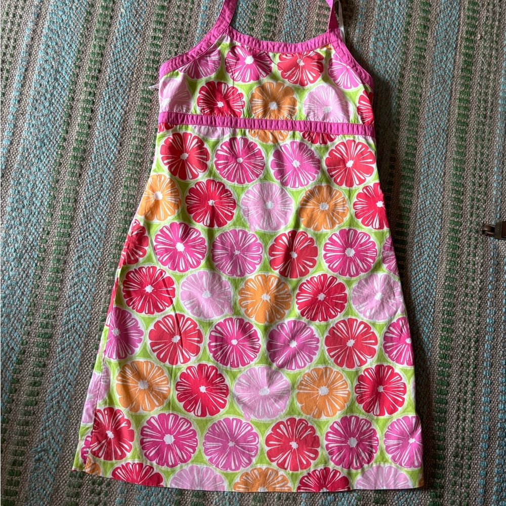 Lilly Pulitzer Girls Halter Dress Size 16 Colorful citrus floral print